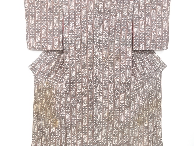 JAPANESE KIMONO / ANTIQUE KIMONO / SILK / KINSHA / PAISLEY PATTERN